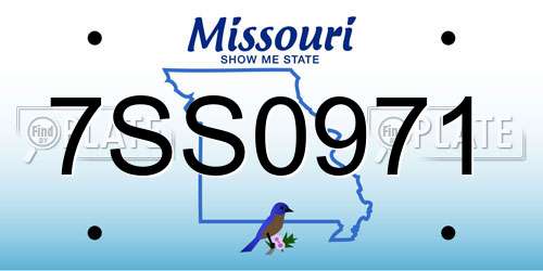 7SS0971 Missouri License Plate