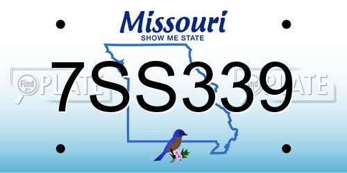 7SS339 Missouri License Plate