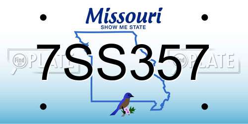 7SS357 Missouri License Plate