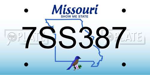 7SS387 Missouri License Plate