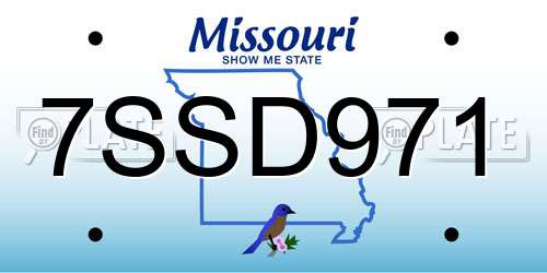 7SSD971 Missouri License Plate