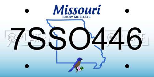7SSO446 Missouri License Plate