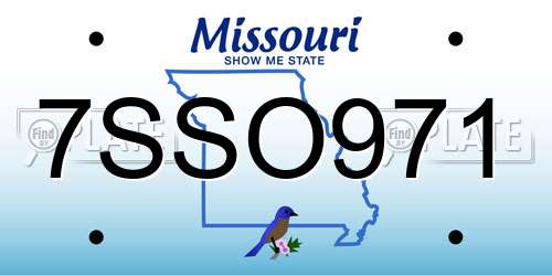7SSO971 Missouri License Plate