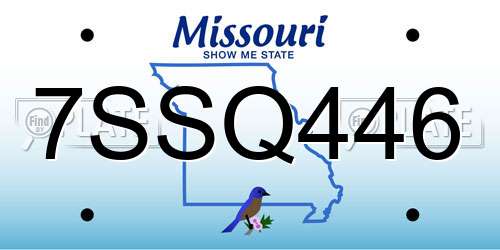 7SSQ446 Missouri License Plate
