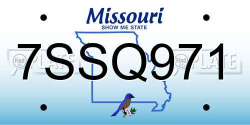 7SSQ971 Missouri License Plate