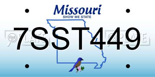 7SST449 Missouri License Plate