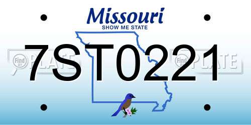 7ST0221 Missouri License Plate