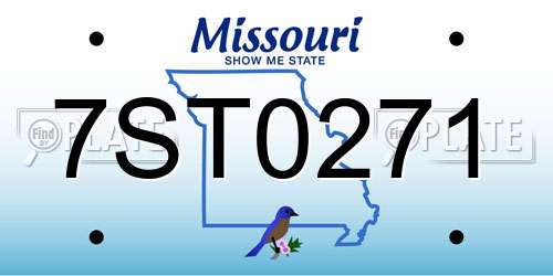 7ST0271 Missouri License Plate