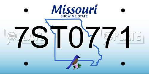 7ST0771 Missouri License Plate
