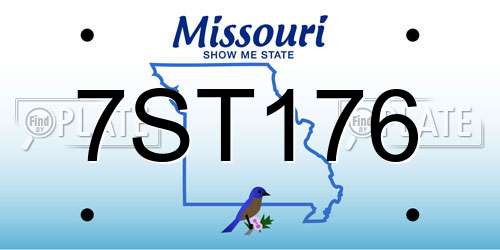 7ST176 Missouri License Plate