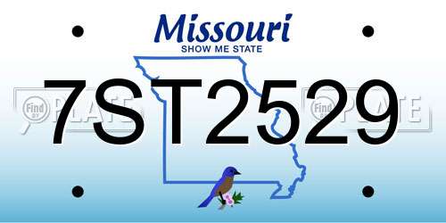 7ST2529 Missouri License Plate