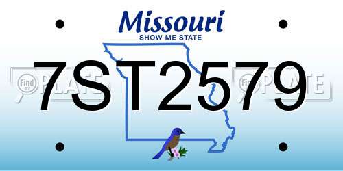 7ST2579 Missouri License Plate