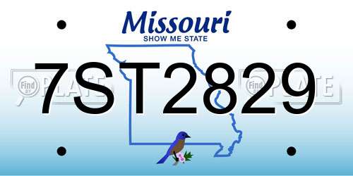 7ST2829 Missouri License Plate