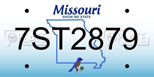 7ST2879 Missouri License Plate