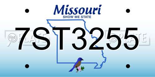 7ST3255 Missouri License Plate