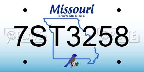 7ST3258 Missouri License Plate