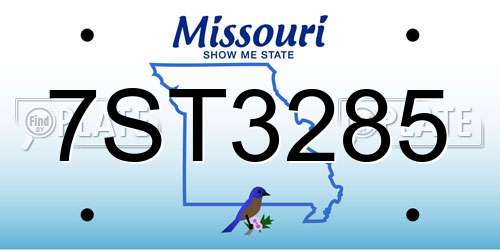 7ST3285 Missouri License Plate