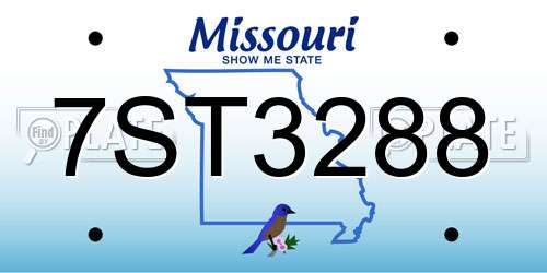 7ST3288 Missouri License Plate