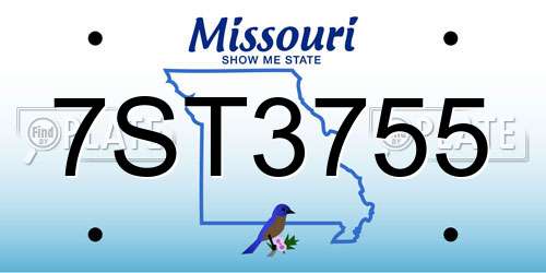 7ST3755 Missouri License Plate