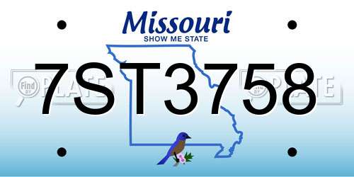 7ST3758 Missouri License Plate