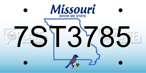 7ST3785 Missouri License Plate