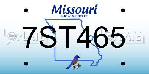 7ST465 Missouri License Plate