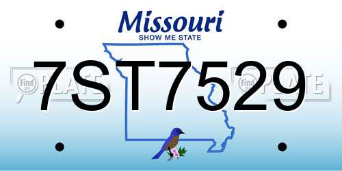 7ST7529 Missouri License Plate