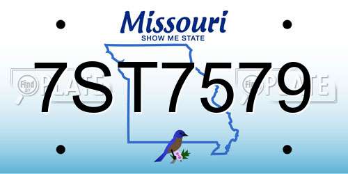 7ST7579 Missouri License Plate