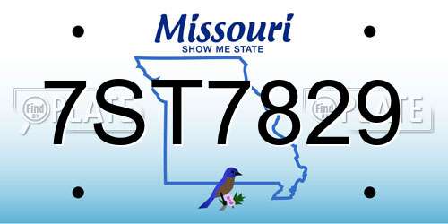 7ST7829 Missouri License Plate