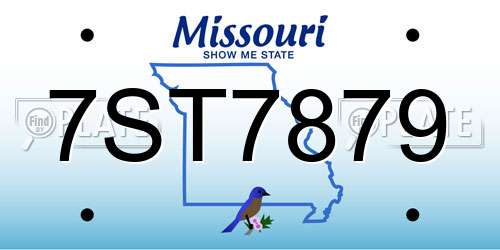 7ST7879 Missouri License Plate