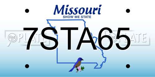 7STA65 Missouri License Plate