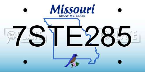 7STE285 Missouri License Plate