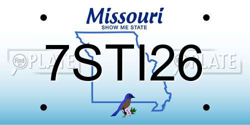 7STI26 Missouri License Plate