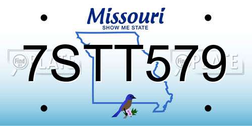 7STT579 Missouri License Plate