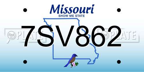 7SV862 Missouri License Plate