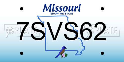 7SVS62 Missouri License Plate