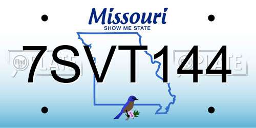 7SVT144 Missouri License Plate