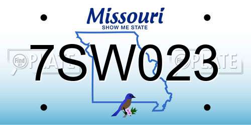 7SW023 Missouri License Plate