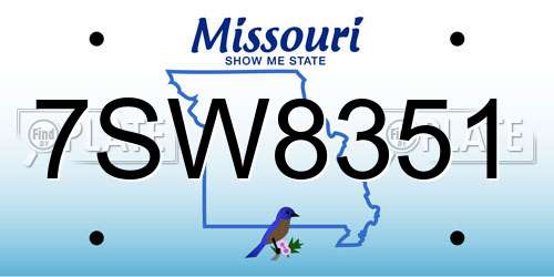 7SW8351 Missouri License Plate