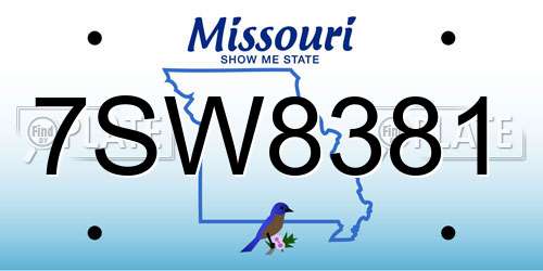 7SW8381 Missouri License Plate