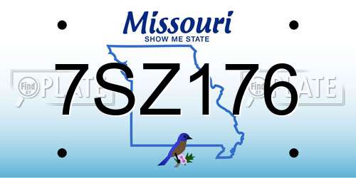 7SZ176 Missouri License Plate