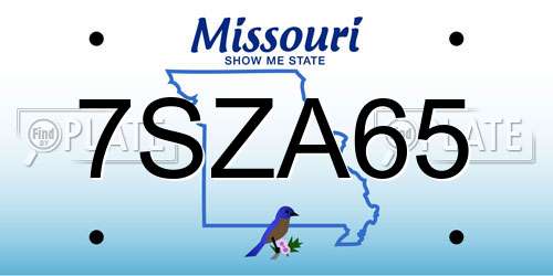 7SZA65 Missouri License Plate