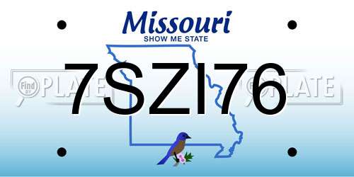7SZI76 Missouri License Plate