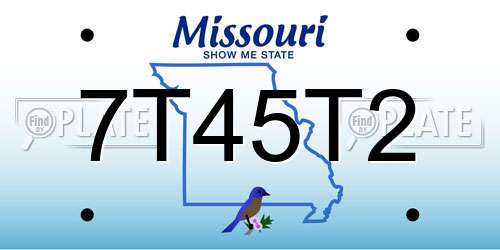7T45T2 Missouri License Plate