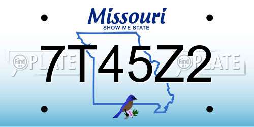 7T45Z2 Missouri License Plate