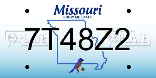 7T48Z2 Missouri License Plate