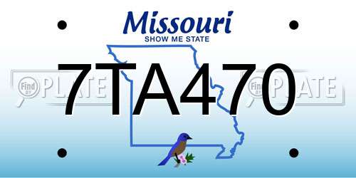 7TA470 Missouri License Plate