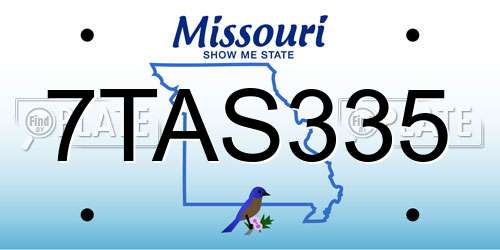 7TAS335 Missouri License Plate