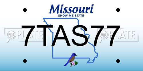 7TAS77 Missouri License Plate
