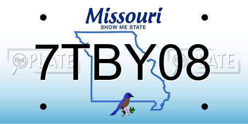 7TBY08 Missouri License Plate